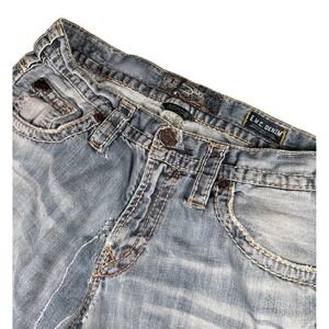 Silver‎ Jeans Co. Gordie Mens W30 L34 Distressed Relaxed Boot Cut Jeans
